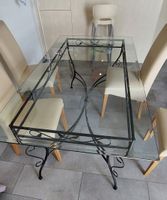 Esstisch Glas Metallgestell ca. 175x95cm gebraucht