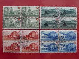 1948, Pro Patria: B38-B41, Vierer-Blöcke Kat: 100.- Luxus!
