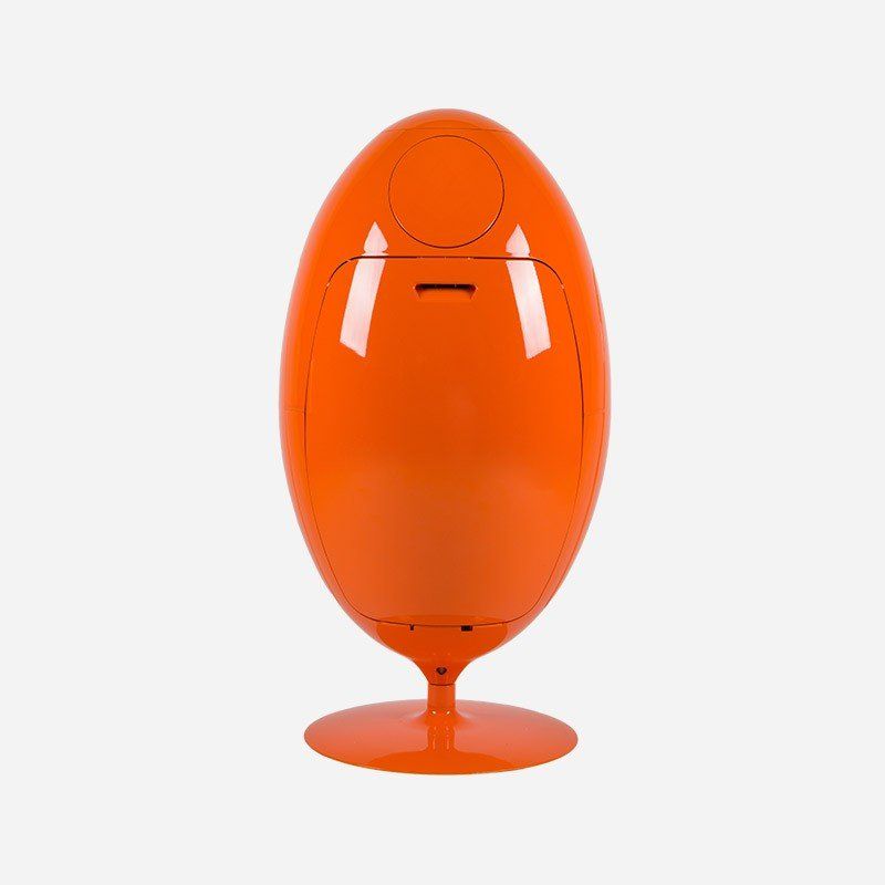 Cestini per rifiuti: Mülleimer Ovetto Soldi Design orange Space Age – Nuovo e nell'imballaggio originale da Zürich venduto da re.naissance