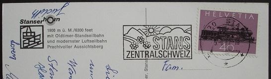 Ansichtskarten: STANSERHORN Standseilbahn, Luftseilbahn – Gebraucht aus Jona von philajona 1