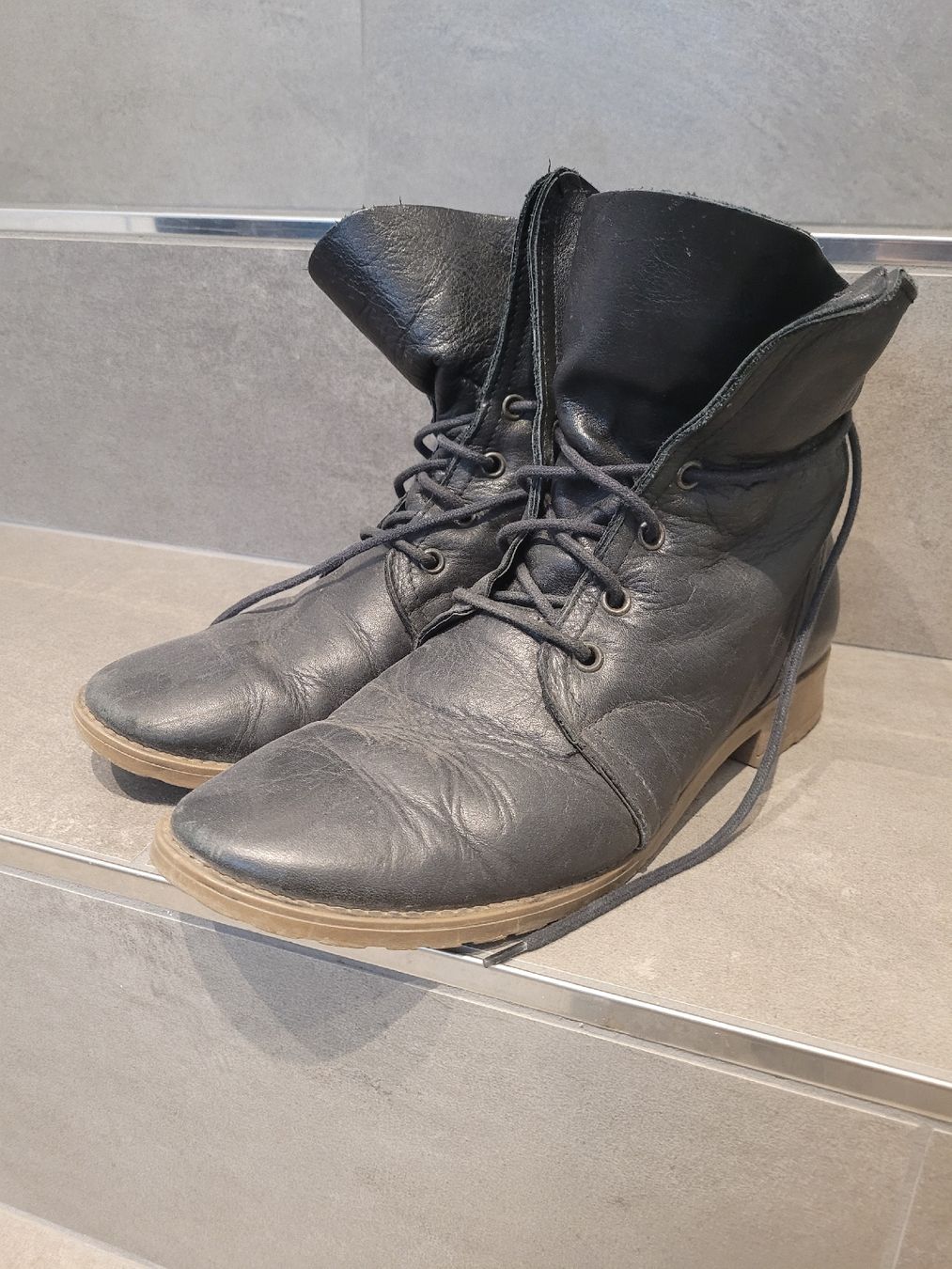Roberto Santi Damenschuhe: Schwarze Lederstiefeletten, Gr. 40 – Gebraucht aus Bennau von Moonshine_68
