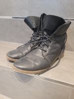 Schwarze Lederstiefeletten, Gr. 40