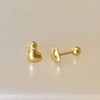 18K Gold Heart Earrings (gestempelt, nicht vergoldet)