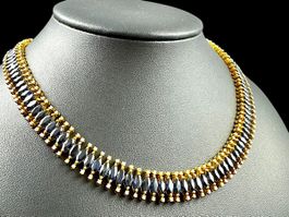 Saphir 33.8c Diamanten 1.9c Kette 18k Gelbgold 42.5cm*S1841