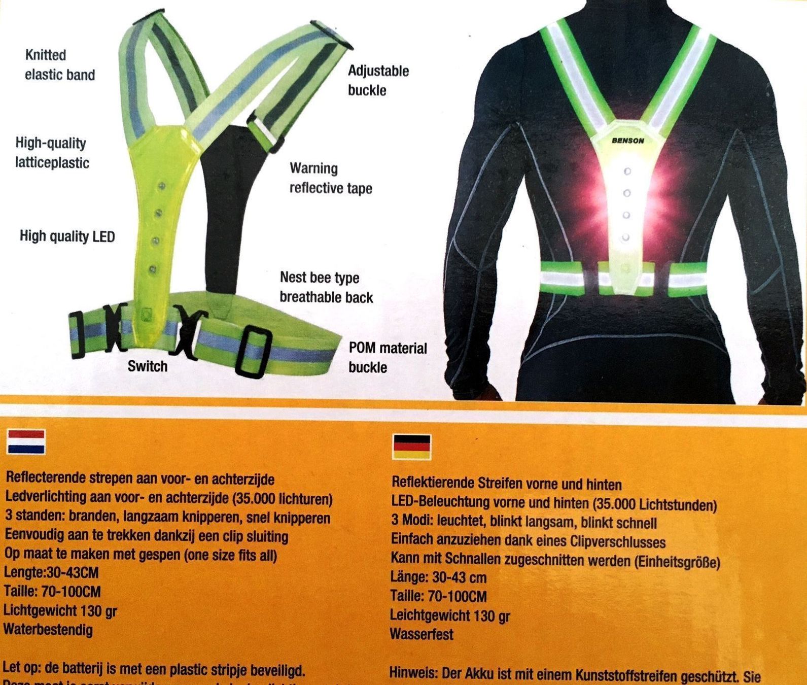 Gilet & Giacche: SICHERHEITSWESTE MIT LED`s  X-Form – Nuovo e nell'imballaggio originale da St. Gallen venduto da schnaeppchen-preise 2
