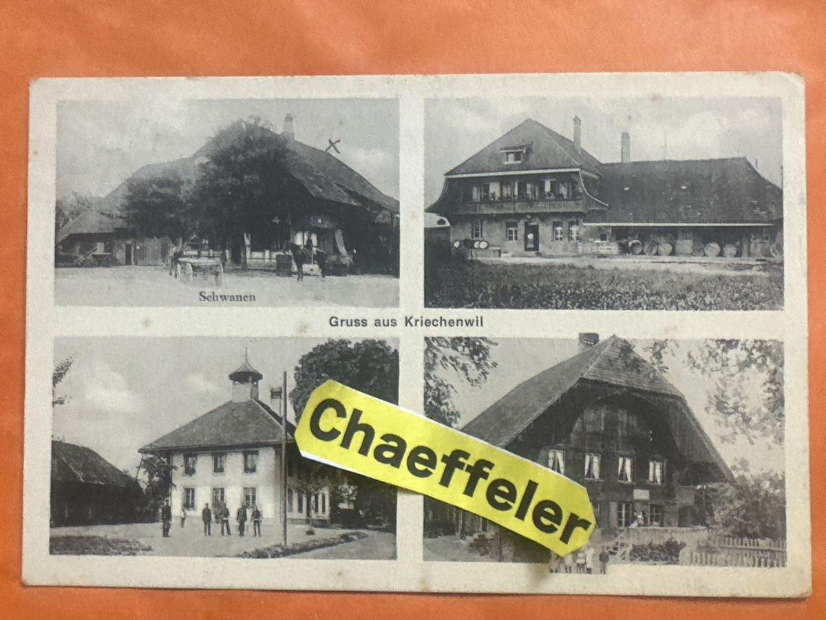 Cartoline postali: 1920 Gruss aus Kriechenwil, Schwanen – Usato da Zürich venduto da Chaeffeler