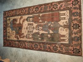 Perserteppich antik handgeknüpft 109x215