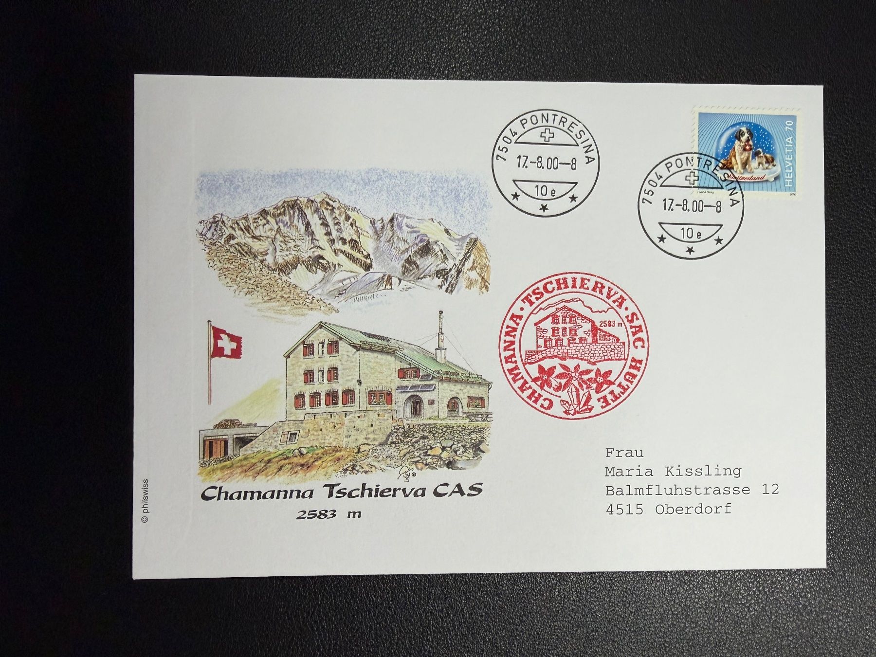 Tous les timbres: Chamanna Tschierva CAS 2000 Sonderbrief – D'occasion à oberrüti par jeanmei