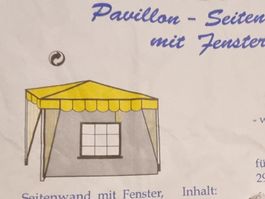 Pavillon Seitenwand 2  Stück neu mit Fenster