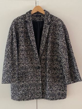 KOOKAI Veste blazer tweed de coton noir/blanc 40