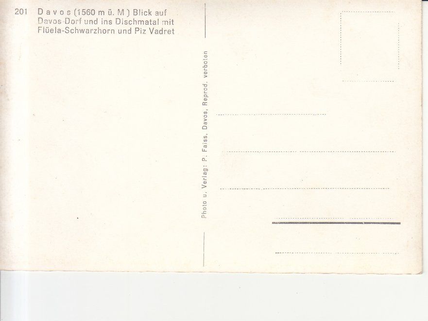 Cartoline postali: Davos Dorf ca. 1945 – Usato da Bürglen TG venduto da StampGraf 1