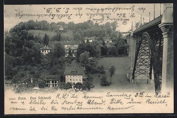Cartoline postali: AK Bern, Das Schänzli mit Brücke, 1909 – Usato da Berlin venduto da bartko-reher