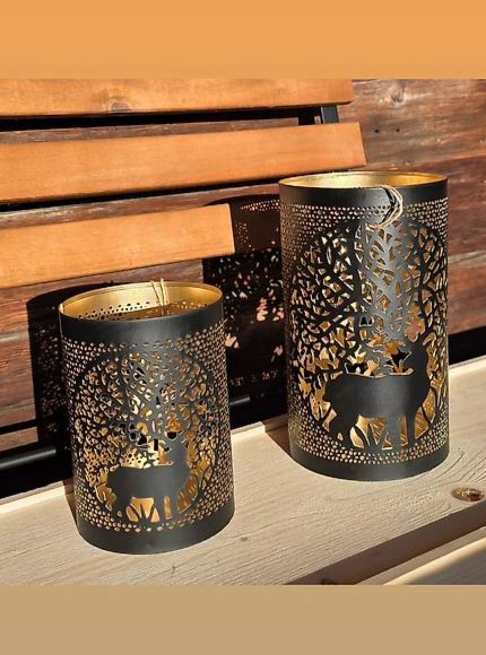 Laternen: Windlicht Laterne Hirsch Baum Design, 2er Set, Schwarz Neu – Neu und originalverpackt aus Kerns von Joe990