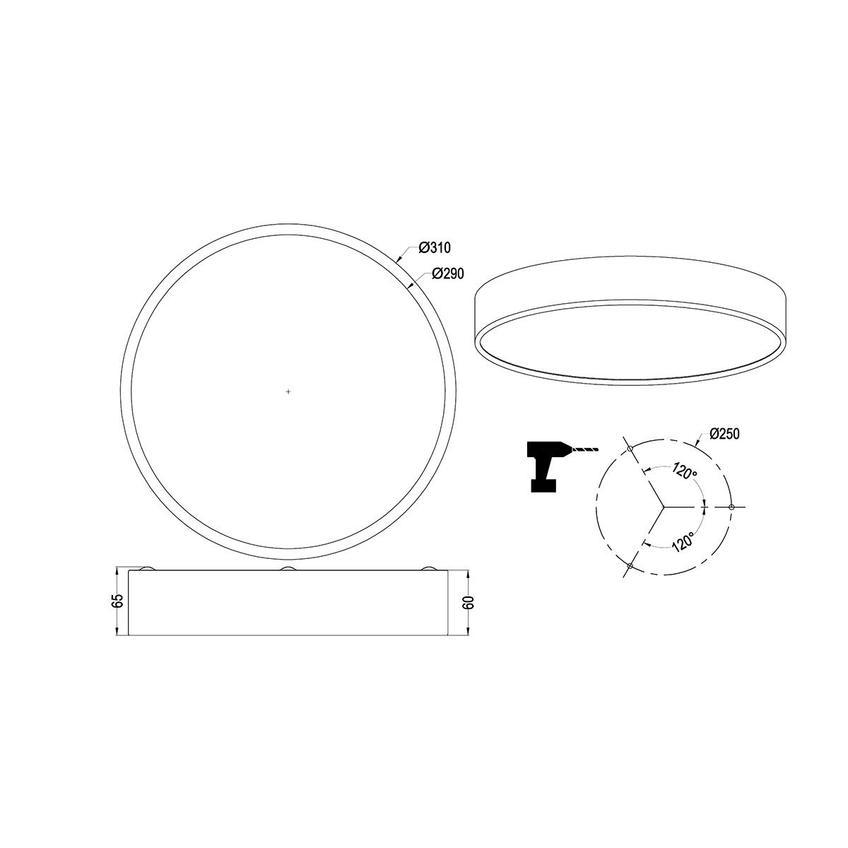Kronleuchter & Deckenlampen: LED Deckenleuchte, Schwarz, 31 cm ∅ – Neu (gemäss Beschreibung) aus Kreuzlingen von Smart-Light 3