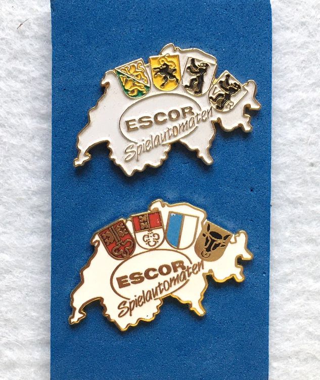 2 ver. Pins Umriss Schweiz mit je 4 ver Kantonen (Gebraucht) in ...