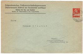 20 Rp. Tell auf Privatganzsache von BERN nach BASEL