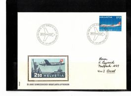 1972 Philmailbrief nach Basel Nordatlantik-Luftverkehr