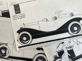 Georges Irat Cars - 4 alte Werbungen / Publicités 1924