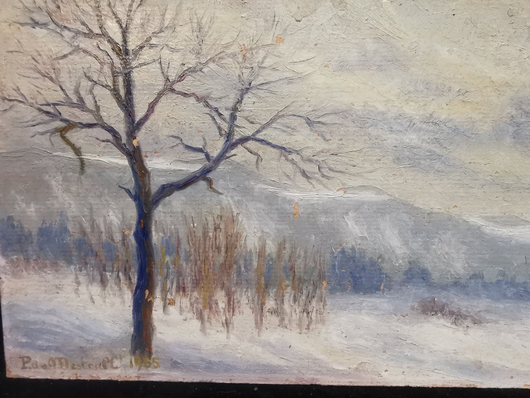 Gemälde: HUILE SUR PANNEAU SIGNÉE ET DATÉE 1955 – Gebraucht aus Genève von Qanil77 3