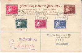 Südwestafrika Coronation Queen Elizabeth ll FDC