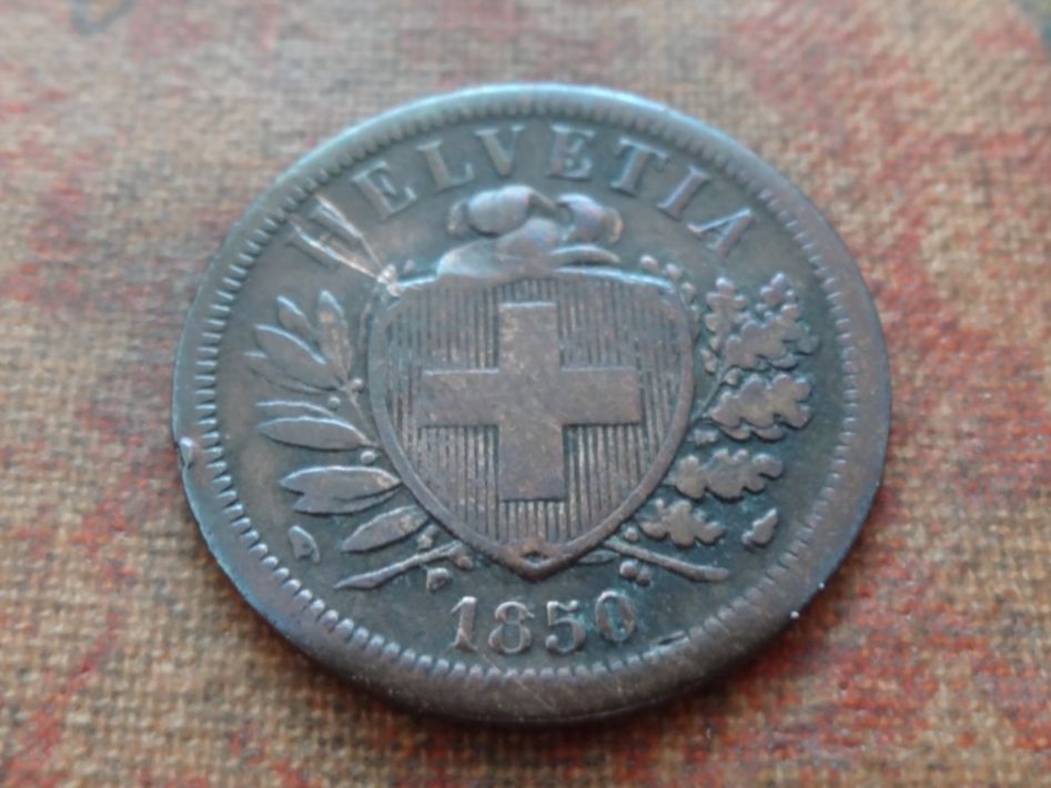 Alle Münzen: 2 Rp. 1850 – Gebraucht aus Romanel-sur-Lausanne von Swift13