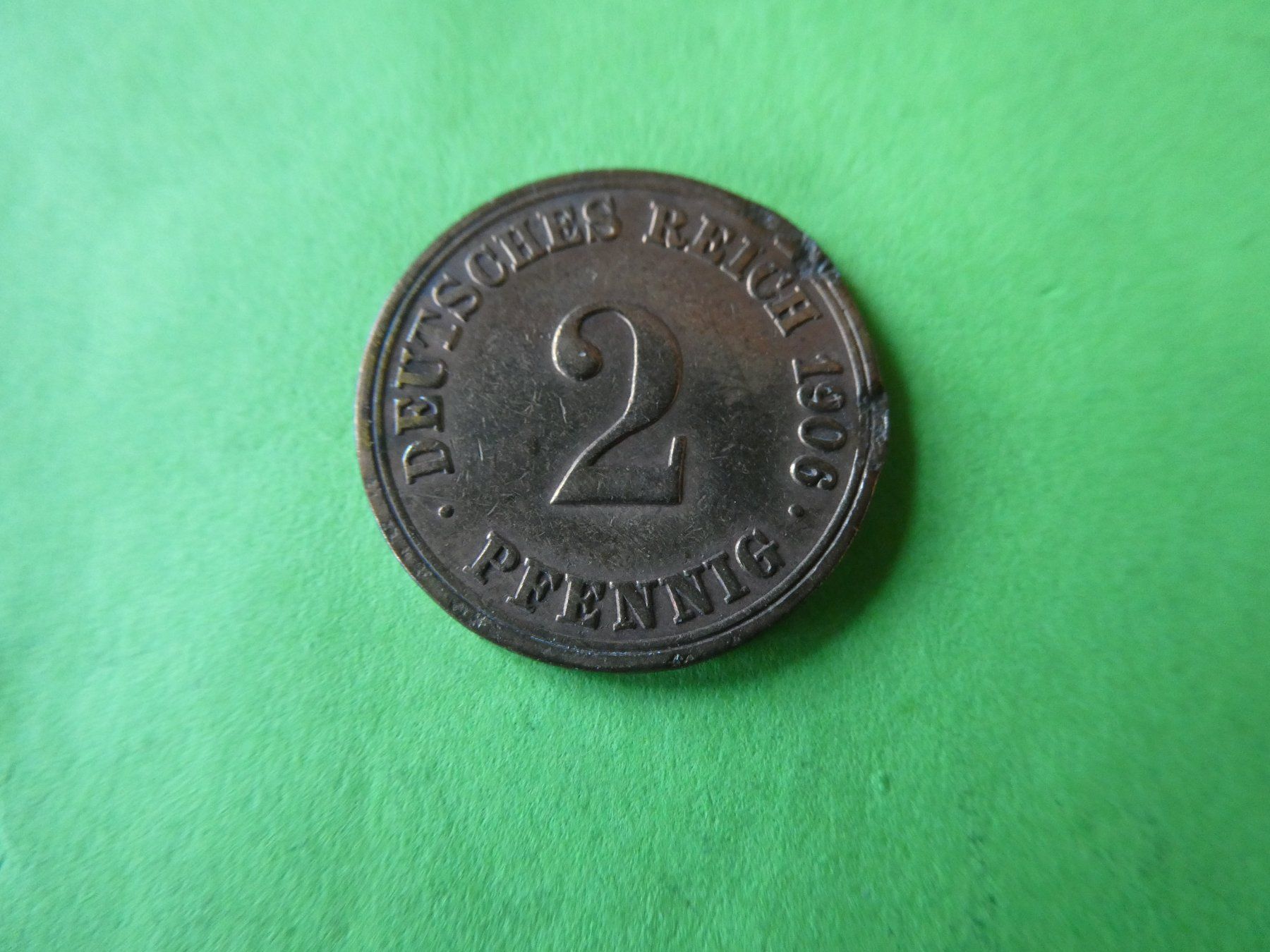 Alle Münzen: Dt. Reich 1906 A, 2 Pfennig – Gebraucht aus Hinterforst von Rohusri