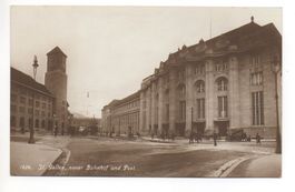 ST. GALLEN neuer Bahnhof und Post, Baustelle, Auto, Fuhrwerk