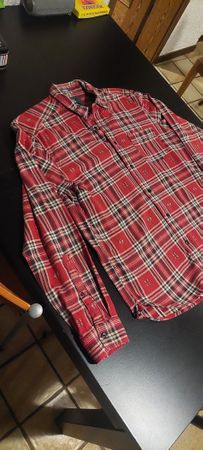 Chemise H&M L.O.G.G. Regular, carreaux rouges/noir, taille M
