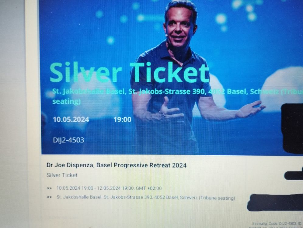 SilverTicket für Retreat Joe Dispenza, 10.12. Mai 2024 Kaufen auf