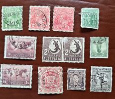 12 Francobolli Storici Australiani. Usati