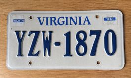 Original US Nummernschild Virginia