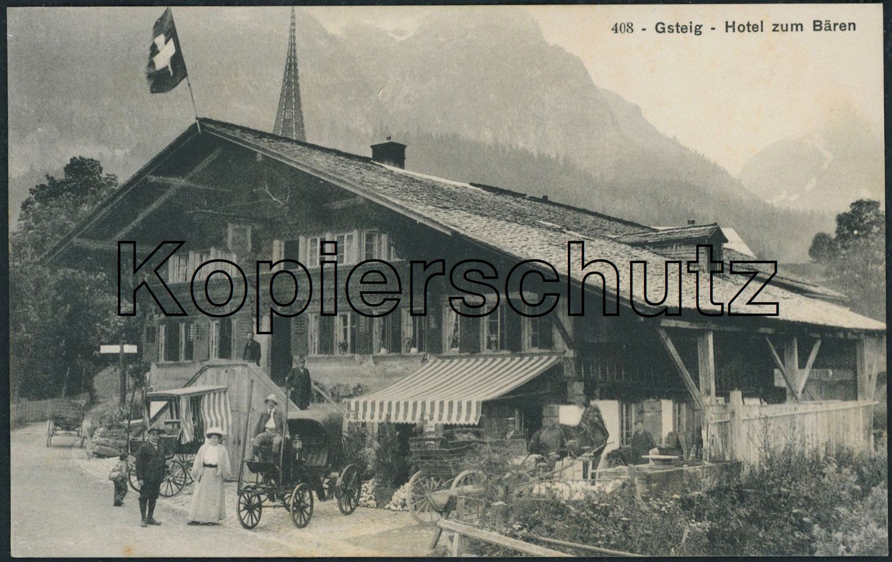 Cartoline postali: BE Gsteig bei Gstaad - Kutsche – Usato da Schindellegi venduto da leecollect