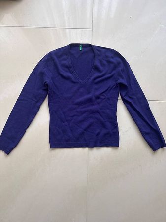 Pull violet Benetton en laine