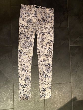 H&M Jeggins weiss/blau, Gr. 36 stretch