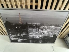 Grosses Paris Bild mit Eiffelturm im silbernem Rahmen