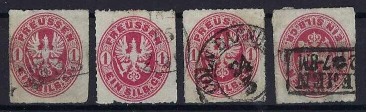 Tutti i francobolli: Preussen 1861 "Adler im Oval" 1 Silber-Groschen gest. – Usato da Hitzkirch venduto da walti1959