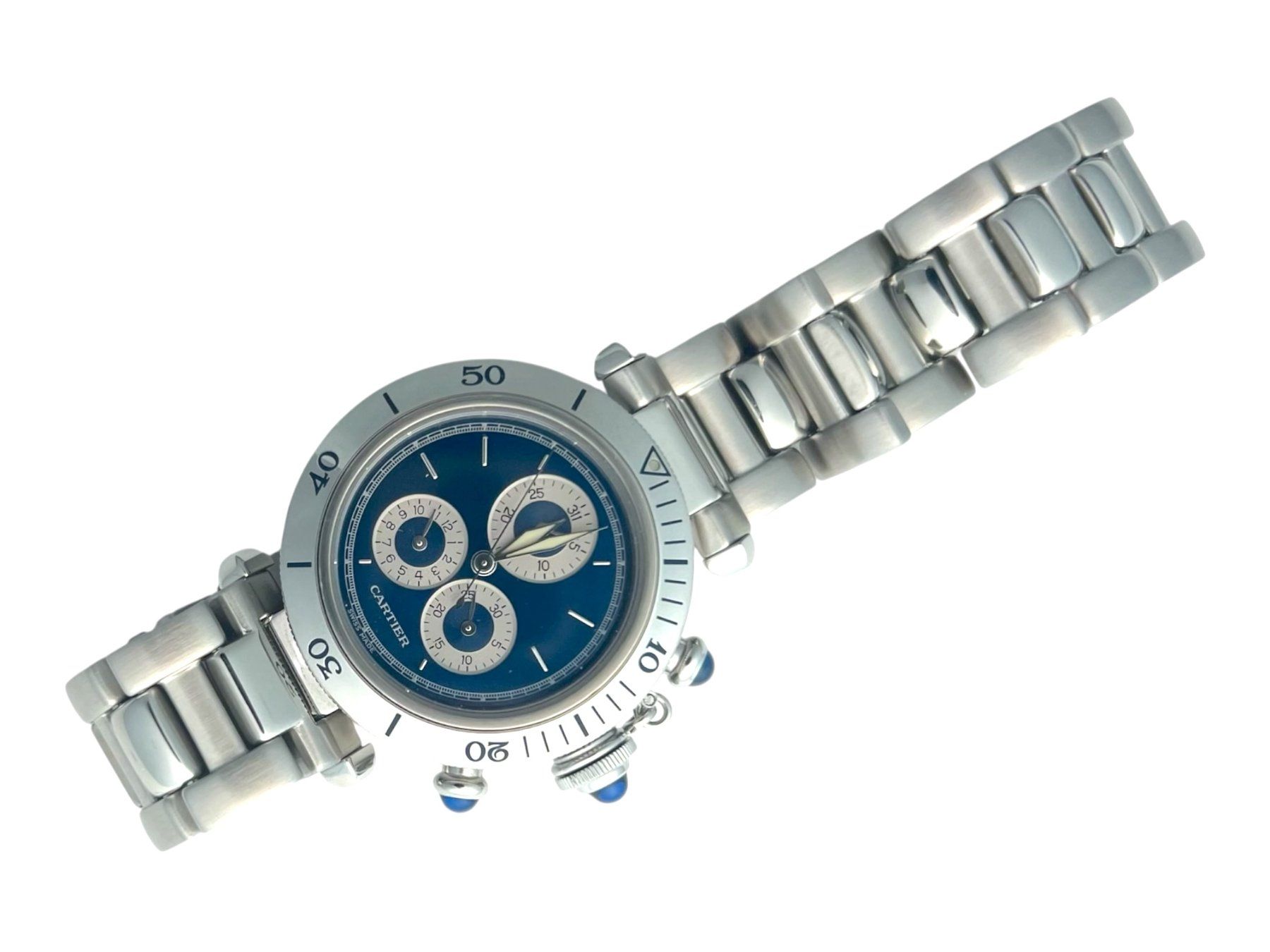 Cartier Uhren: Cartier pasha chronograph 13521 Blue Dial – Gebraucht aus Apples von the_7jtf 1