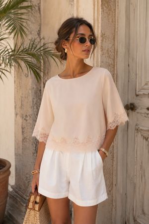 MANGO Bluse Kurzbluse mit Spitze Gr.L (38-40) NEU Fr.69.90