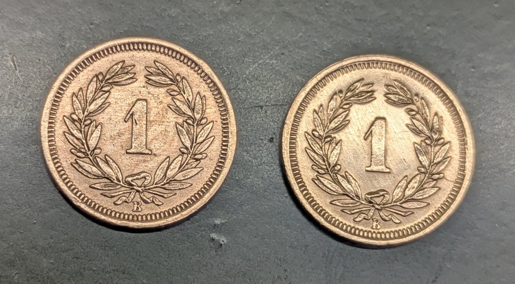 Alle Münzen: 2 x 1 Rp. 1925 + 1931 Bronze – Gebraucht aus Zetzwil von Spitz70 1
