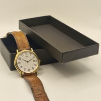 Citizen Quartz Herrenuhr, Vintage Gold Look, Lederband