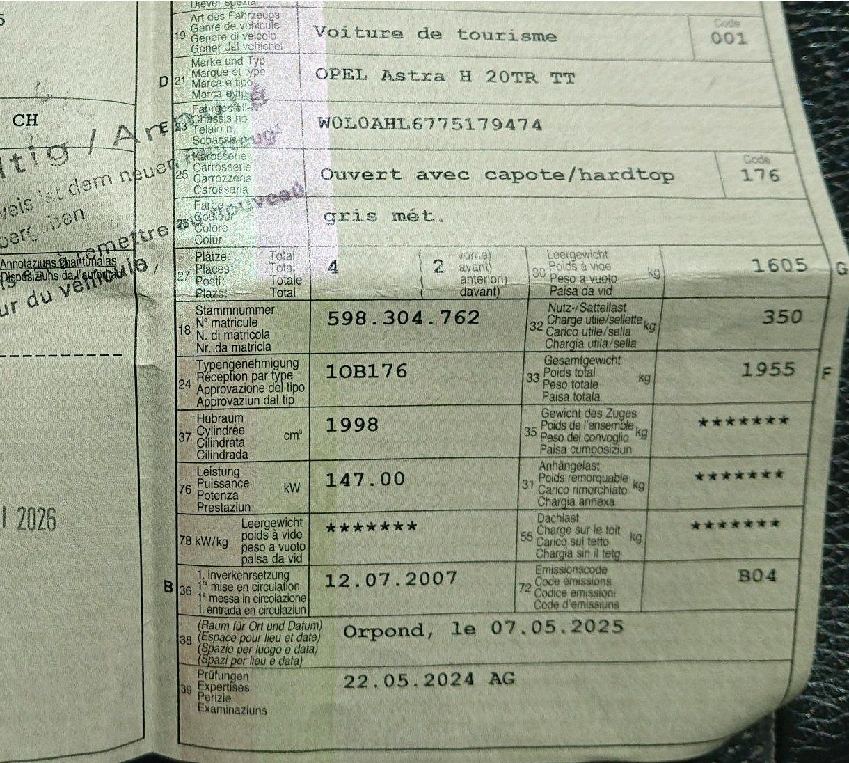Opel Automobili: Opel Astra Cabriolet mit 200 PS, für Bastler oder Export – Difettoso da Grenchen venduto da Zombiepolizist 2
