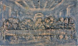 Wandbild Das Abendmahl Gusseisen Relief rustikaler Stil
