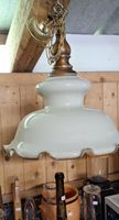 Vintage Hängelampe, Milchglas, Messing, Top Zustand!u