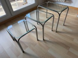 Blumen-/ Pflanzerständer 3x Metallgestell + Glassscheiben