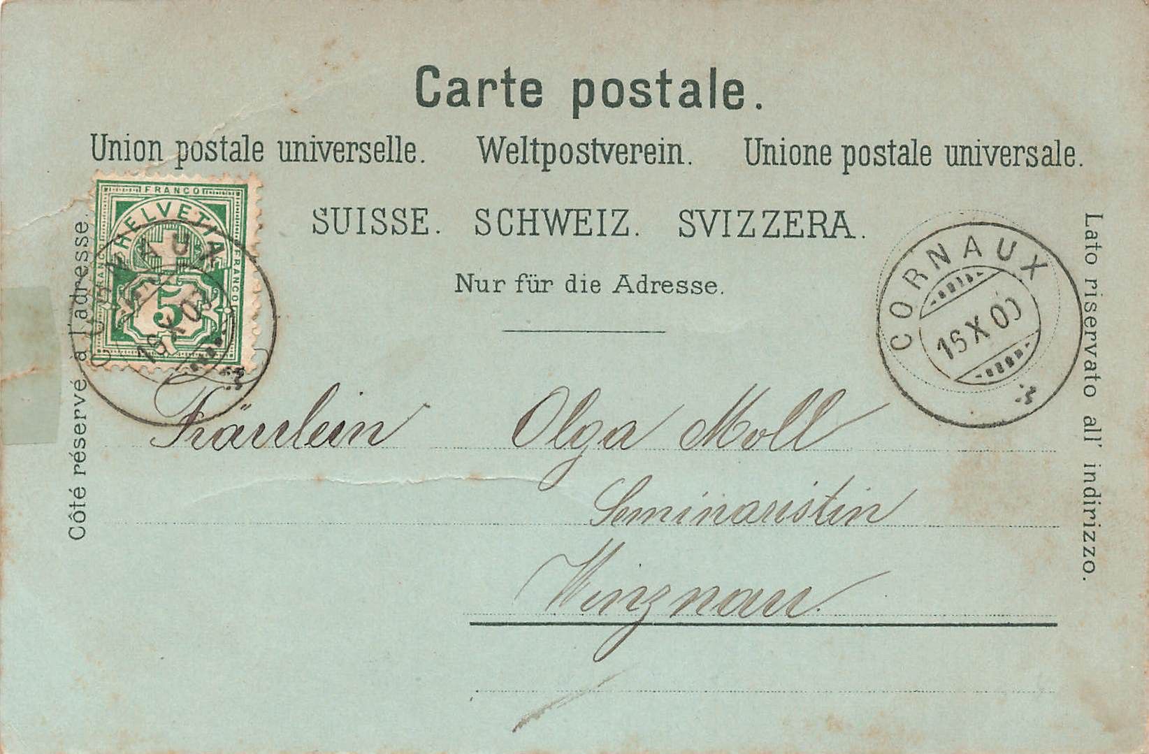Ansichtskarten: Souvenir Neuchatel – Gebraucht aus Biasca von Blenio71 1