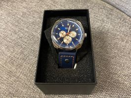 JANUAR DEAL  Quartz Armband Uhr MEGIR mit blauem Lederband