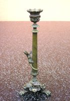 ANTIKER BRONZE KERZENSTÄNDER EIDECHSEN SALAMANDER