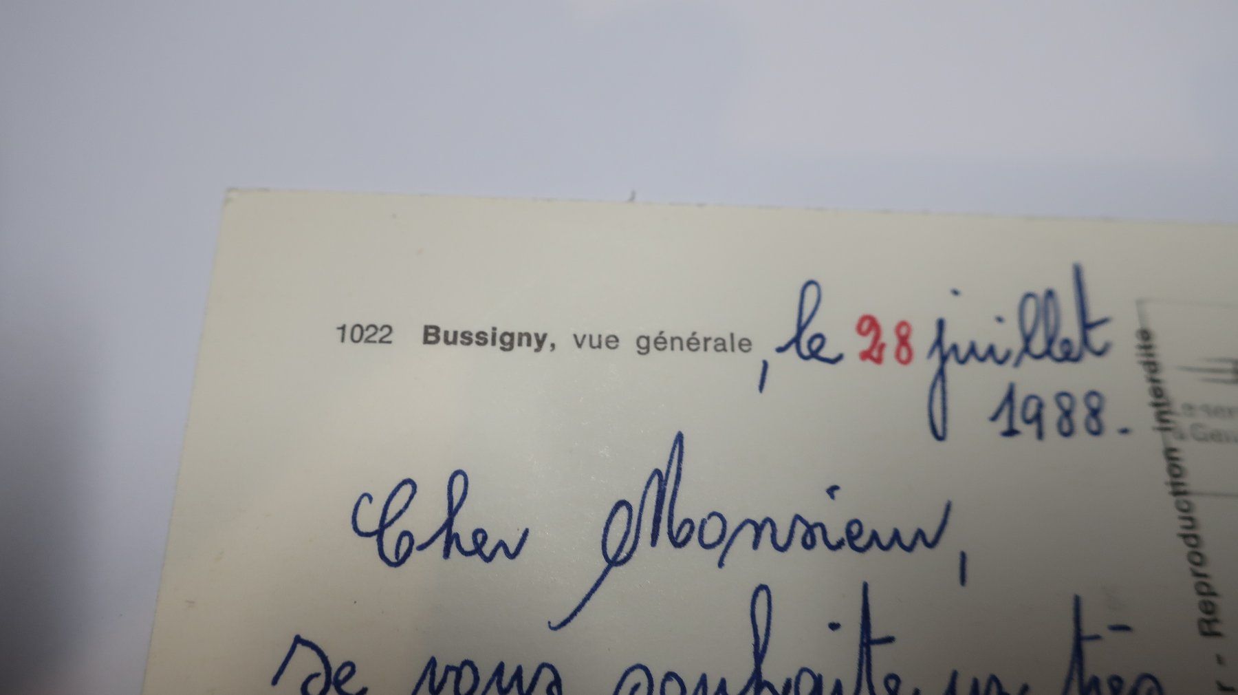 Ansichtskarten: Bussigny vue générale  1988 – Gebraucht aus Cormoret von Pascalll2001 5
