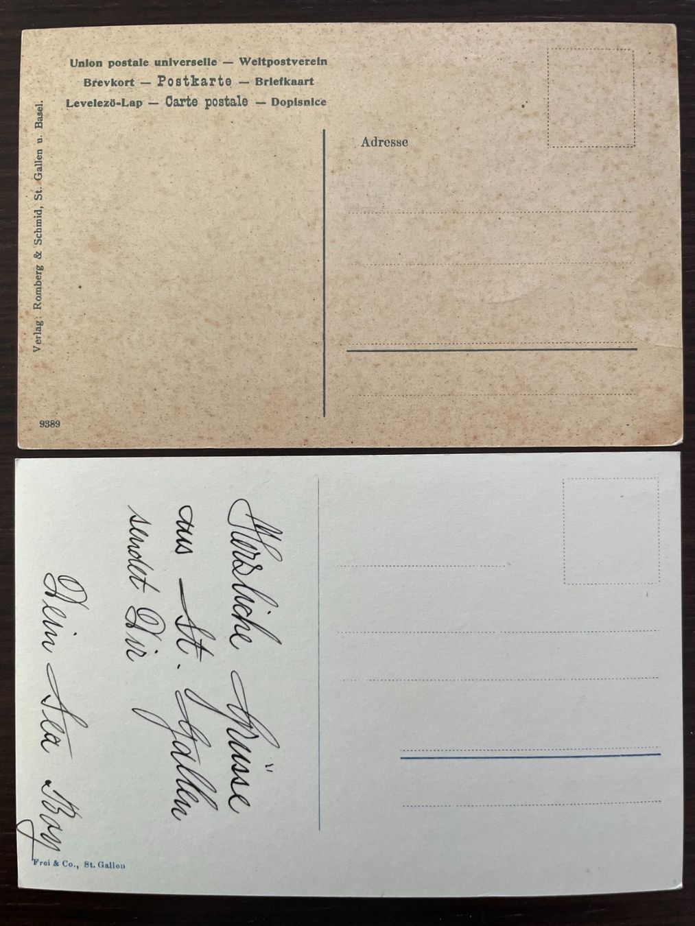 Cartoline postali: ST. GALLEN Westquartier mit Säntis, 2 Ansichtskarten – Usato da Wald ZH venduto da TLILEF 1