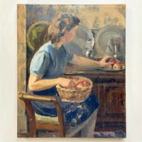 CLAIRE PASCH-BATTIÉ (1881-1951) huile "L'assiette de pommes"